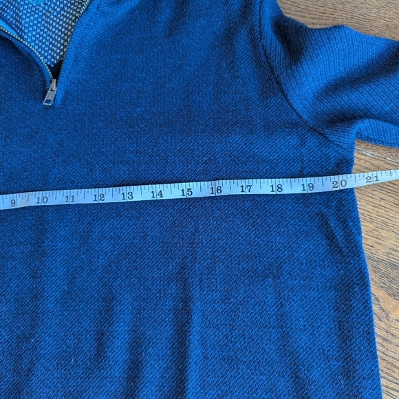 Robert Graham Navy Blue Quarter Zipper Mens Sweater Sz M Classic Office Career - Picture 6 of 7